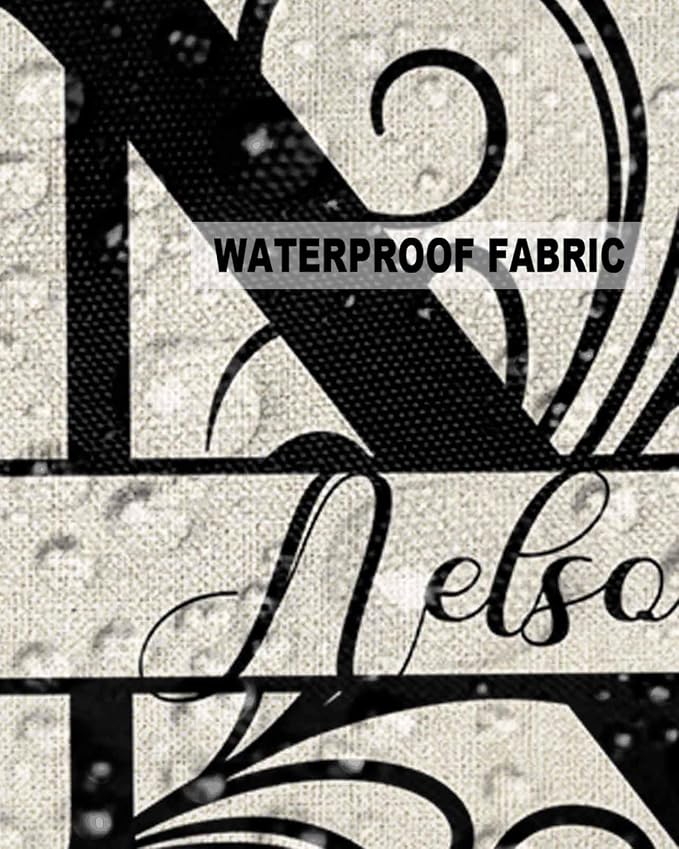 Personalized Gifts for Women/Men, Custom Pillow Case with Name Outdoor Waterproof Pillowcase, Letter N Customized Pillow Cases for Patio, Monogram Words Customs Pillow Cover 18" x 18", 2 Pcs