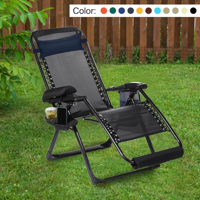 PATIKIL Outdoor Chaise Pillows, 2 Pack Lounger Pillow Waterproof Resistant with Adjustable Elastic Strap for Recliner Office Beach Chair, Blue