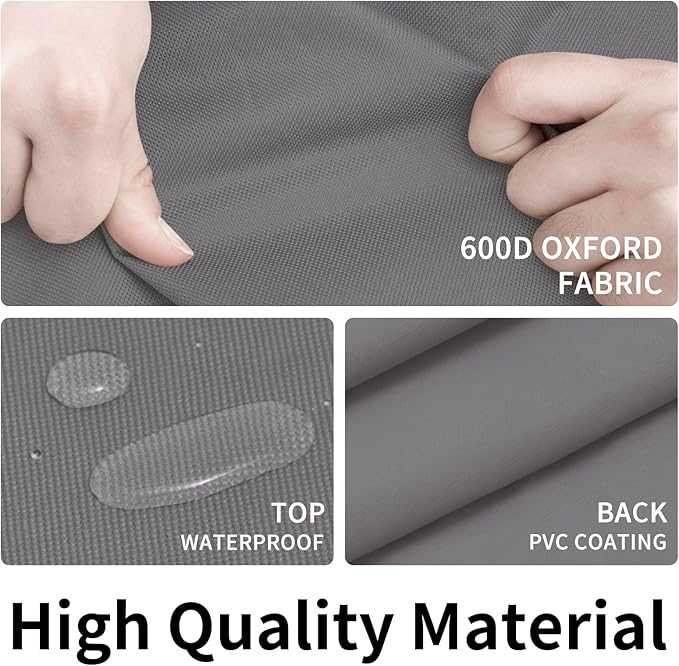 Easy-Going 600D Heavy Duty Patio Furniture Cover, Outdoor Square Table and Chair Set Cover, Waterproof Outdoor Sectional Set Cover (84"L x 84"W x 28"H, Grey)