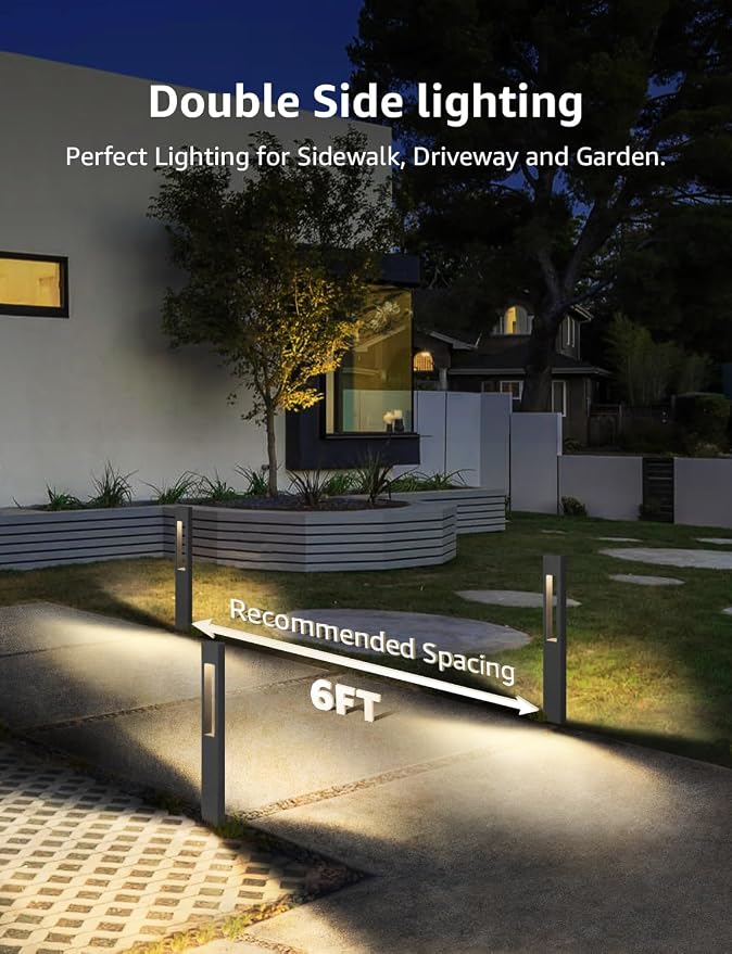 SUNVIE LED Low Voltage Landscape Lights 3W Pathway Lights Low Voltage 12-24V Landscape Path Lights 3000K CRI 90+ Aluminum Waterproof Pathway Lighting for Walkway Garden Yard ETL Listed Cord, 12 Pack | IP65 Waterproof, Modern Design, Anti-Glare, 12-24V ...