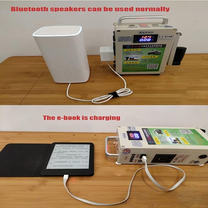 150W High Power Hand Crank Generator Portable Emergency Power AC110V /220V DC12V USB 5V Charger Generator for Outdoor Camping Survival Activities,150W-110V
