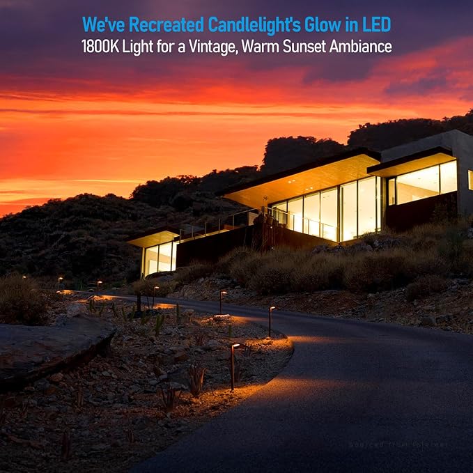 LEONLITE 5CCT Anti-Glare Low Voltage Pathway Lights, 5W Wired LED Landscape Path Lights, Aluminum IP65 Outdoor Landscape Lighting for Walkway Yard, 1800K/2700K/3000K/4000K/5000K, ETL, Pack of 6