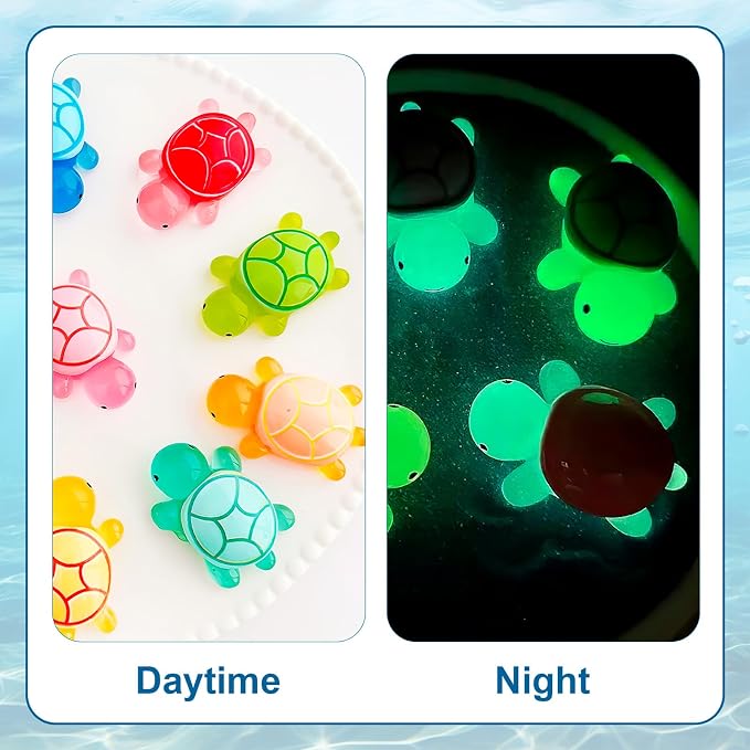 20PCS Mini Resin Turtles, Small Colorful Turtle Figurines Bulk Set | Tiny Resin Animals for Ocean Theme Party Decor, DIY Crafts, Cake Toppers (10 Vibrant Colors)