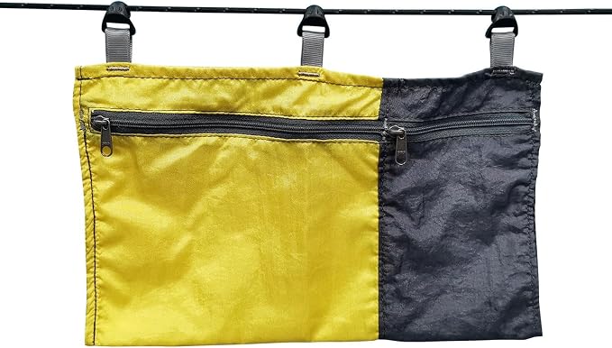 Hammock Organizer Hammock Storage Bag Slidable Lightweight Folding Durable Storage Container Dangling Pouch for Camping Climbing, Yellow