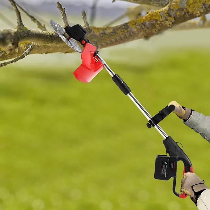 21V Cordless Grass Trimmer Lawn Grass Brush Cutter Blade Whipper Snipper + 2 Battery, Lightweight Weed Wacker/Mower, for Garden and Yard Lawn