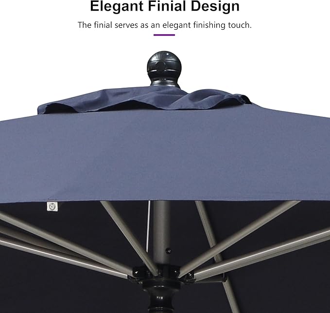 PURPLE LEAF 6' x 6' Square Patio Umbrella with Tilt Adjustment, Outdoor Table Umbrella Champagne Aluminum Frame, Market Umbrella Pool Umbrella for Deck Garden, Patio, or Poolside