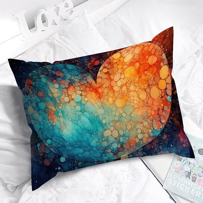 Lumbar Pillow Cover Ink Rainbow Shapes with Gold Pillow Case Classic Abstract Alcohol Ink Textures Pillow Cover Accent Outdoor Garden Decoration for for Car Patio Sofa Bed Bedding 20x26in