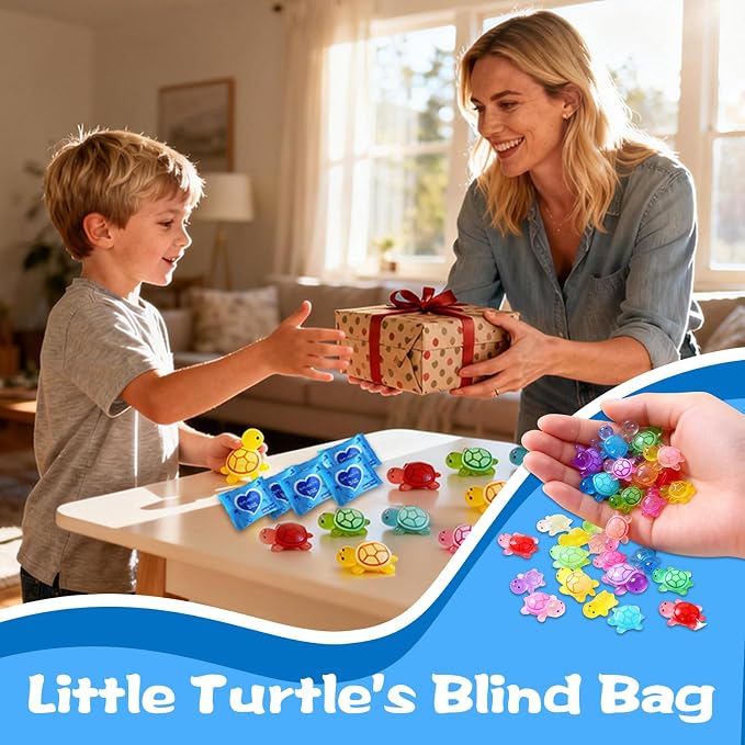 Mini Glow In The Dark Animal Resin Models, Resin Animals Mystery Bags, Individually Wrapped Blind Bags Tiny Animal Figurines, Collectible Mini Animals For Fairy Garden, DIY Crafts (200, Turtle)