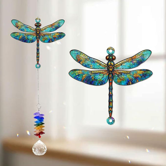 1 Layered Ornament Suncatcher - Dragonfly Gifts - Dragonflies Decor - Dragonfly Keepsake - Rainbow Maker - Hanging Home Decor - Christmas Birthday Gifts for Women, Men Friends, Sisters