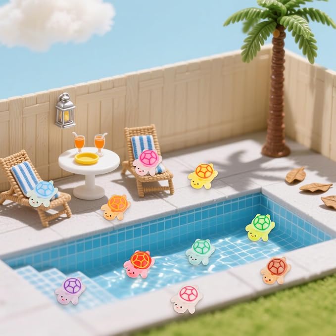 100pcs Luminous Mini Resin Turtles, Glow in the Dark Tiny Sea Turtle Animals to Hide Miniature Figures Small Plastic Ocean Animal for Fairy Garden Micro Landscaping Dollhouse Home Decor Crafts