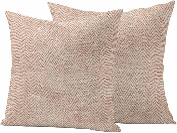 Beige Herringbone Outdoor Pillow Covers Set of 2 Modern Minimalist Woven Textured Waterproof Throw Pillow Cover Decorative Cushion Cases for Patio Porch Garden 16X16 Inch