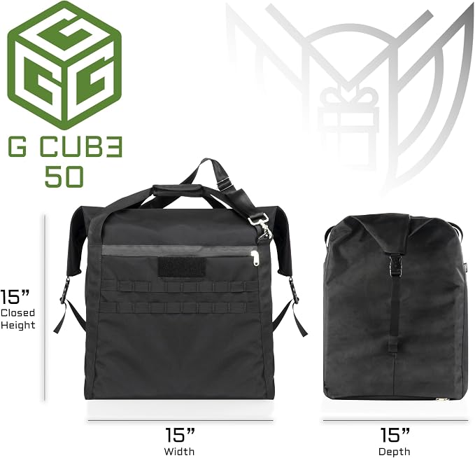 Xtreme Sight Line ~ AQUA G CUBƎ 50 Waterproof Faraday Bag for Small to Medium Generators and Electronics ~ Protects Against EMP/CME/EMF/RF ~ Diamond Form Farday Lined Interior ~ Silver