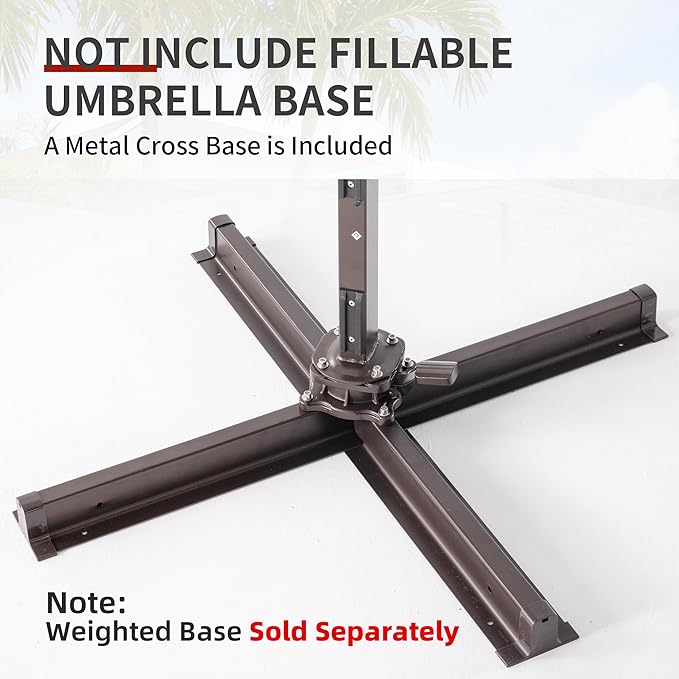 10 X 13 FT Cantilever Patio Umbrella with Led Lights Outdoor Rectangle Offset Large Double Top Heavy Duty Umbrellas with 360°Rotation for Pool Deck Backyard Garden, Wine Red