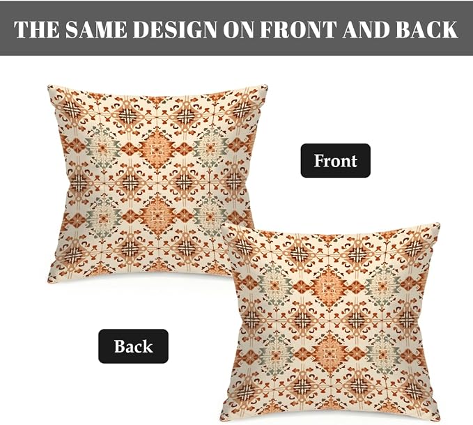 18x18 Inch Outdoor Pillow Covers Set of 2 Waterproof Throw Pillow Covers Decorative Couch Cushion Covers Floral Pattern Square Pillowcases Protectors for Patio Garden Sofa