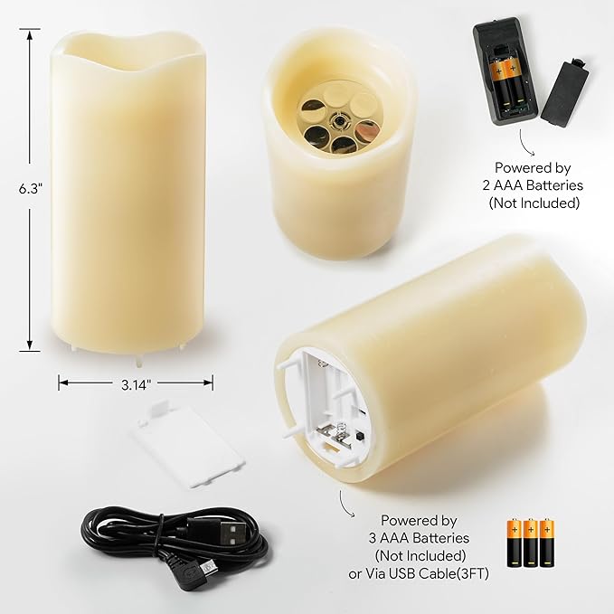XingsLight Easter Decorations Flameless Candle Projector – LED Pillar Candle with Bunny, Chick & Egg Projection Lights |Remote Control & Timer, Easter Basket Stuffer Gift