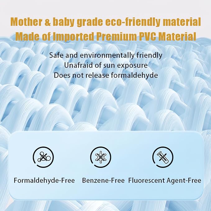 Folding Non Inflatable Swimming Pool, Home Swimming Pool, Mesh PVC Material, Suitable for Backyard Swimming Pool (Blue, 63inch)