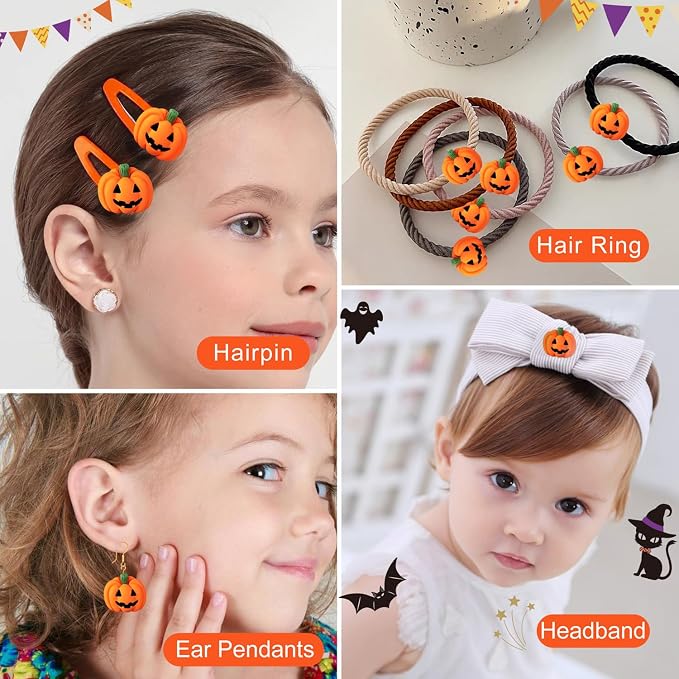 120 Pcs Halloween Resin Charms Pumpkin, DIY Mini Flatback Charms Pumpkin | Grimace Smile Pumpkins Miniature for Halloween Meeting, Phone Case, Fridge Table Decoration