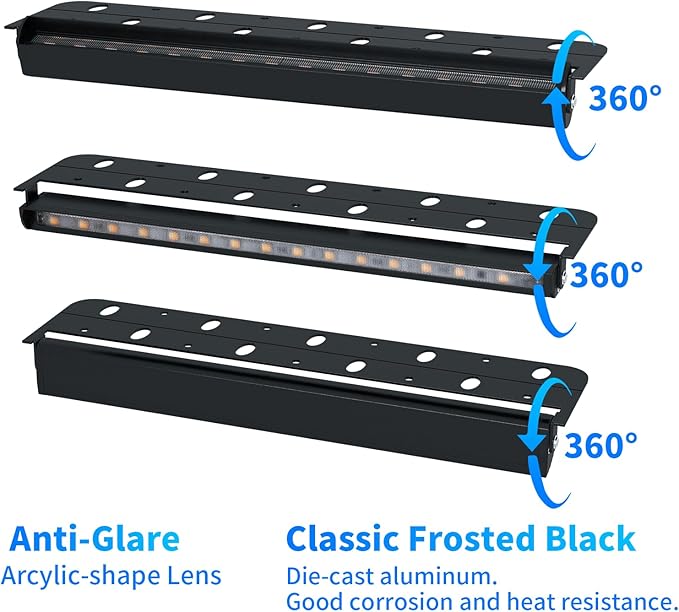 8-Packs 5W 12inch LED Hardscape Paver Lighting,12V AC/DC Low Voltage Retaining Wall Lights,Landscape Lighting,5000K Daylight White Outdoor Step Light,50,000 Hours Lifespan-Black