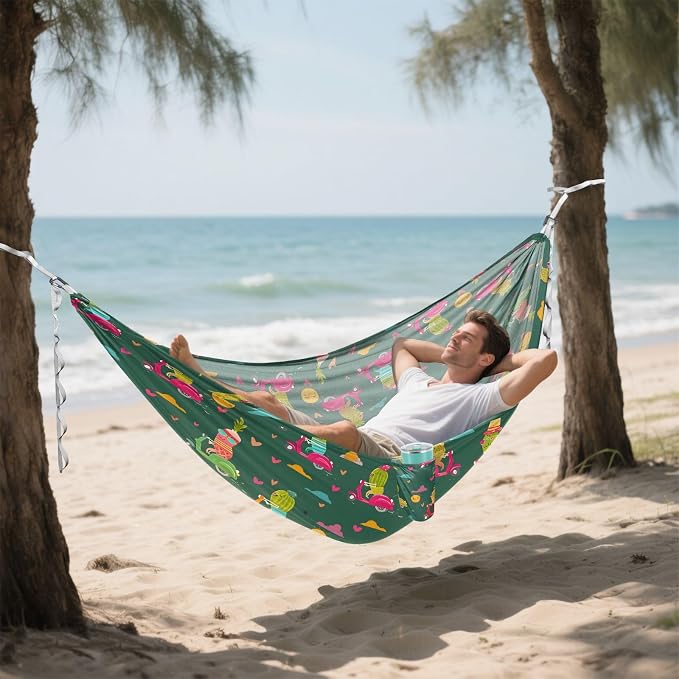 Camping Hammock Outdoor Hammocks for Outside Pineapple Cycling Cute Beach Trees Portable Lightweight with Pockets Tree Straps Indoor