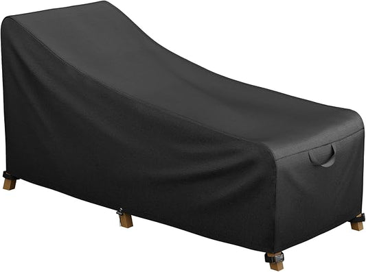 iBirdie Outdoor Lounge Chaise Chair Cover 70L x 26W x 34H inch Waterproof Patio Furniture Covers Lawn Pool Chair Cover 1 Pack Black