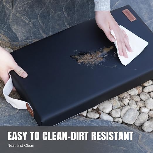 HappyPicnic Waterproof Garden Kneeling Pad, 2in Thick, Black, 1 Pack | Soft High-density Foam knee support, with Handle, Easy to Clean, Non-slip, for Gardening, Yoga, Prayer, Housework, Exercise