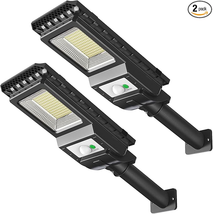 Engrepo Solar Lights Outdoor, 1000LM 156 LEDs Solar Powered Motion Sensor Light, Security Waterproof Solar Flood Light for Yard, Fence, Garden, Patio, Front Door, Shed, Deck, Path 2 Pack