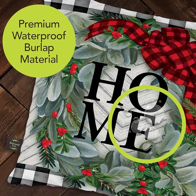 Briarwood Lane Winter Indoor/Outdoor Pillow 17x17 Winter Wreath for Winter Pillow