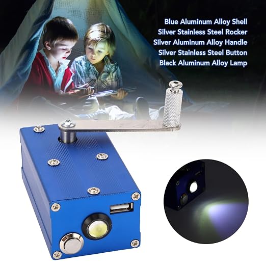 Hand Crank Generator USB Charger with Super Capacitor Portable Mechanical Emergency Power and COB Lamp