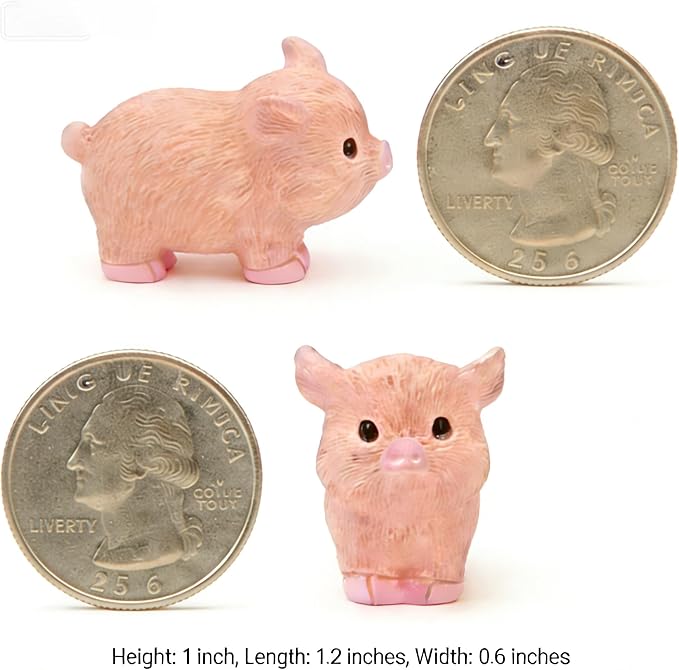 50 PCS Mini Pink Pig Figurines - 1.2" Resin Fairy Garden Animals for Terrarium Decor, Wedding Centerpieces, Desk Accessories & DIY Craft Projects