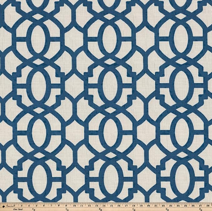 Pillow Perfect Trellis Indoor/Outdoor Throw Pillows, 2 Count, Accent - 16.5 x 16.5, Blue Nunu Geo Ink