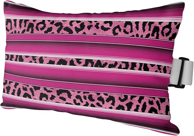 Outdoor Pillows Covers with Inserts Mexico Leopard Print Rose Red Waterproof Recliner Pillow with Adjustable Strap Throw Pillows for Patio Furniture Pool Lounge Chair, 11x16 inch, 1PCS