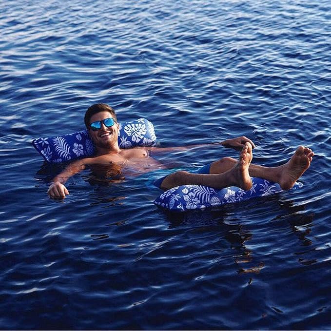 Aquapro APL18904S2 XL Supreme 4-in-1 Monterey Hammock - Hibiscus Pineapple/Royal Blue