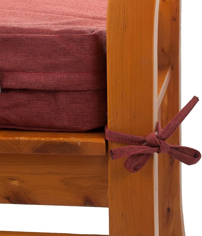 FUNHOME Outdoor Bench Cushion Cover 45 x18 x 3 inch,Water Resistant Cover with Zipper&Ties,Fade-Resistant Slipcover,Patio Porch Swing Cushion Cover Replacement Only,No Insert(Dark Red)