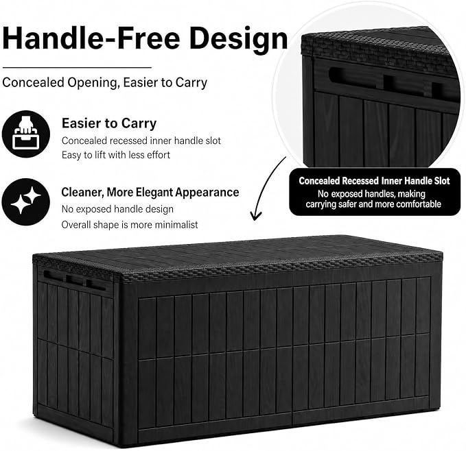 220 Gallon Extra Large Deck Boxes Outdoor Waterproof Lockable | Outdoor Storage Box with Double Wall Resin Construction for Patio Furniture Garden Tools Pool Supplies