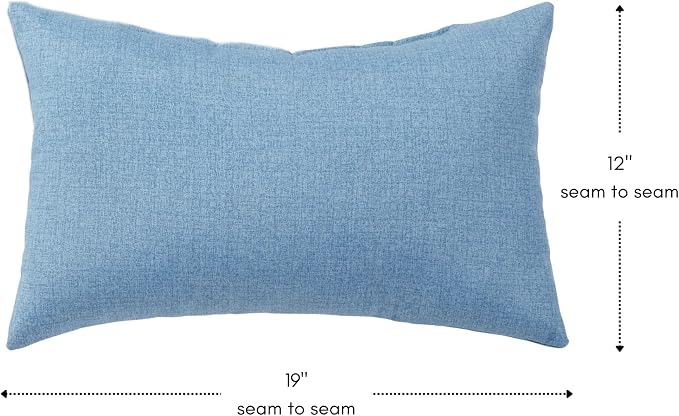 Greendale Home Fashions 2-Pack Outdoor 19x12 inch Rectangle Decorative Throw Pillow, Blue Heather