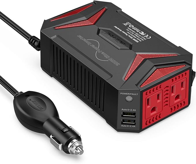 BESTEK 300W Power Inverter DC 12V to AC 110V & Pure Sine Wave Car Inverter