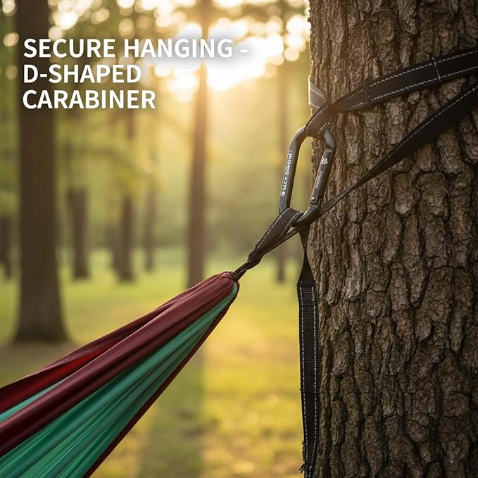YSUEFIJO Double Camping Hammock, Hanging Hammock for Travel Or Outdoor Adventures, Outdoor Hammock Easy to Set Up Anywhere, Foldable and Portable Design, Holds 300kg