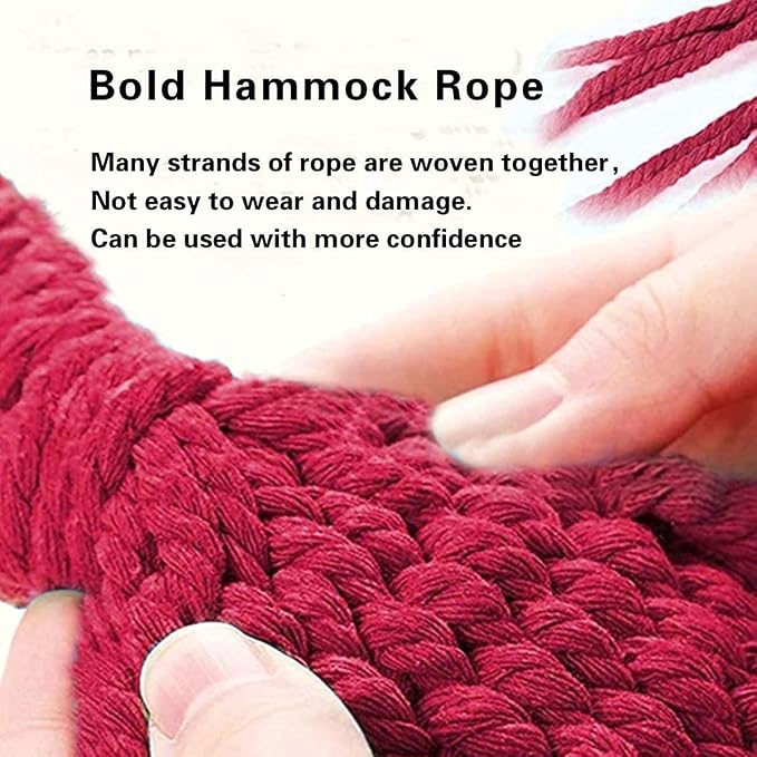 Outdoor Hammock Portable Garden Hammock Sports Home Travel Camping Swing Canvas Stripe Hang Bed Hammock Double Single People (260x150 red Upgrade)