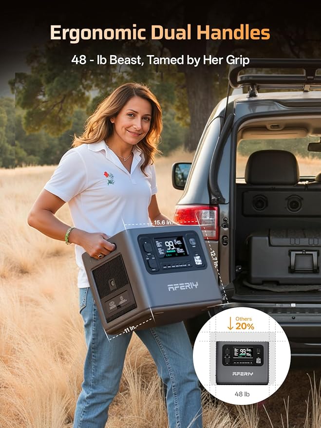 AFERIY P280 Portable Power Station 2800W (Peak 5600W),2048Wh LiFePO4 Battery,Expandable to 10kWh,0-80% Charge in 38 Min,UPS Dual Solar Input Solar Generator for Home Use,Power Outages,Camping,and RVs