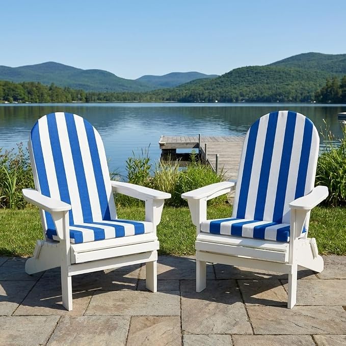 BrylaneHome Bh Outdoor Performance Adirondack Chair Cushion - Bright Cobalt Cabana