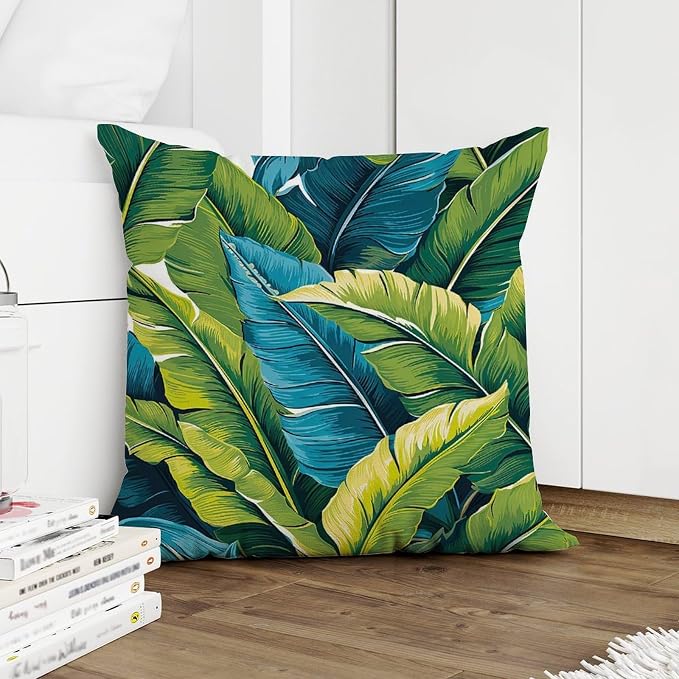 Cushion Cases Turquoise Lime Green Pillows Rustic Teal Blue Aqua Tropical Pillow Cover Accent Decorative Cushion Covers Home Decor for Couch Garden Tent Balcony 18x18 in