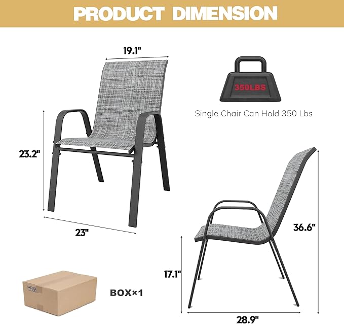 KEIKI 7-Piece Outdoor Patio Dining Set, Waterproof Patio Table and Chairs for 6, Rectangular Metal Table with Umbrella Hole for Lawn Garden Backyard, Blush+Grey