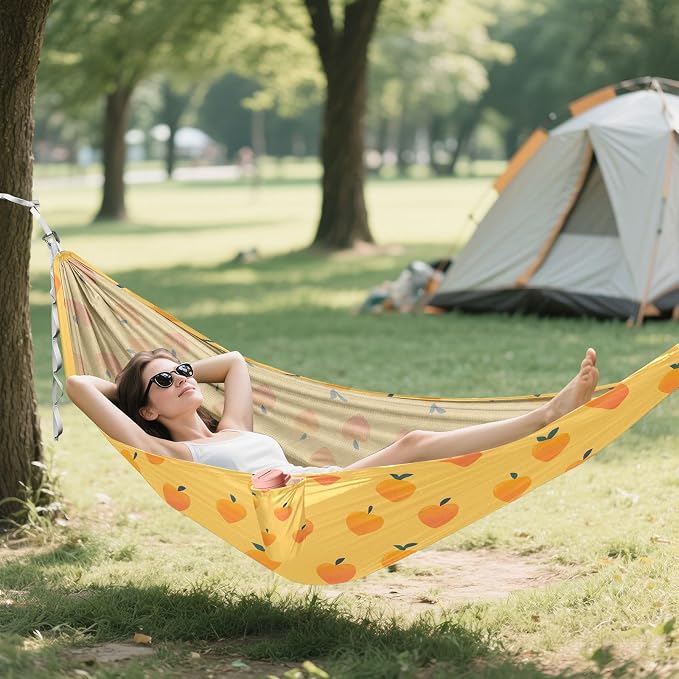Camping Hammock Outdoor Hammocks for Outside Heart Mango Beach Trees Portable Lightweight with Pockets Tree Straps Indoor