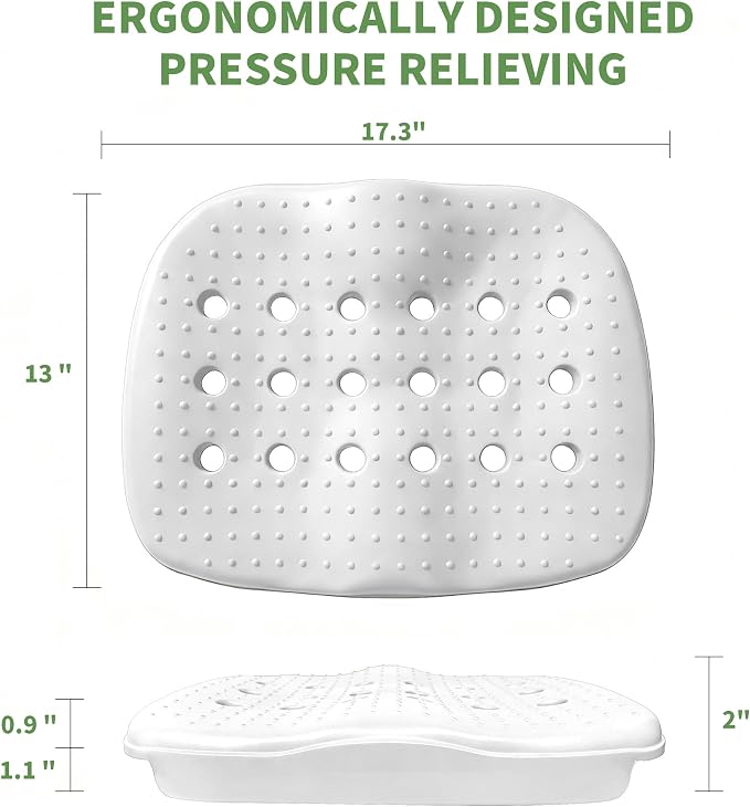 Poolside Seat Cushion, Pool Seat for Edge of Pool, Portable Outdoor Chair Mat with Carry Bag, Non-Slip & Quick-Drain for Swimming Pool, Patio, Deck, Hot Tub Bench (White, 2 PC)