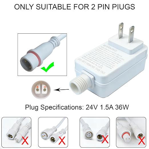 Class 2 Power Supply for Permanent Outdoor Light,24V 1.5A 36W Power Adapter | LED Transformer Replacement and Suitable for Permanent Outdoor Lighting within 50ft