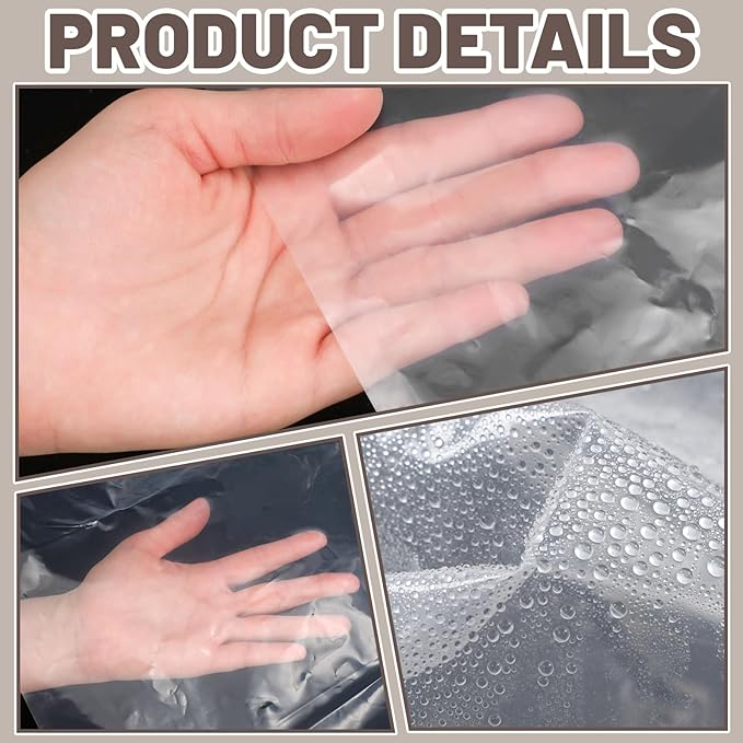 3 Pcs Clear Plastic Patio Covers Outdoor Furniture Covers Waterproof Waterproof Sofa and Table Couch Protector for Armchairs Heavy Duty Patio Furniture, 23 x 23 x 25, 29 x 41 x 27 Inch