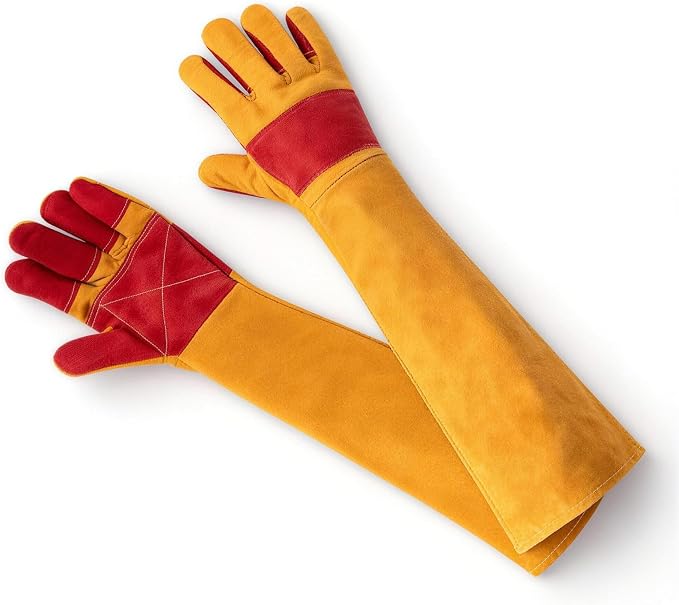 Animal Handling Gloves – Bite-Proof, Multi-purpose, Pet Leather Gloves with Padding