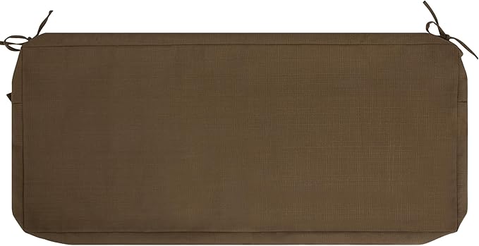 FUNHOME Outdoor Bench Cushion Cover 42 x18 x 3 inch,Water Resistant Cover with Zipper&Ties,Fade-Resistant Slipcover,Patio Porch Swing Cushion Cover Replacement Only,No Insert(Coffee Brown)