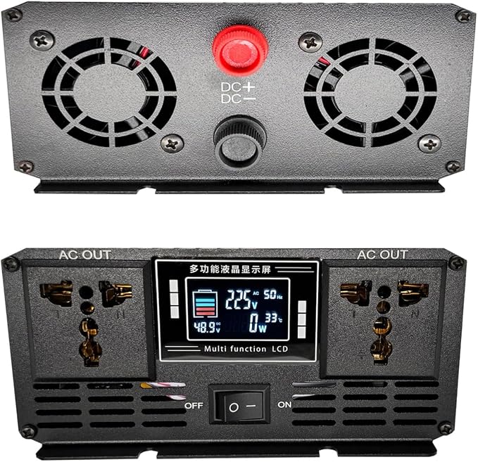 Pure Sine Wave Inverter 3500W/5000W/6000W/8000W/10000W/12000W Solar Power Inverter 12V 24V 48V 60V 72V DC to 110V 120V/220V 230V 240V AC Car Voltage Converter Transformer for Home RV(6000W,48Vto220V)