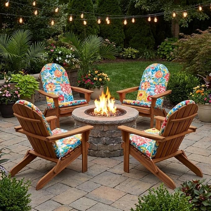 BrylaneHome Bh Outdoor Performance Adirondack Chair Cushion - Hibiscus